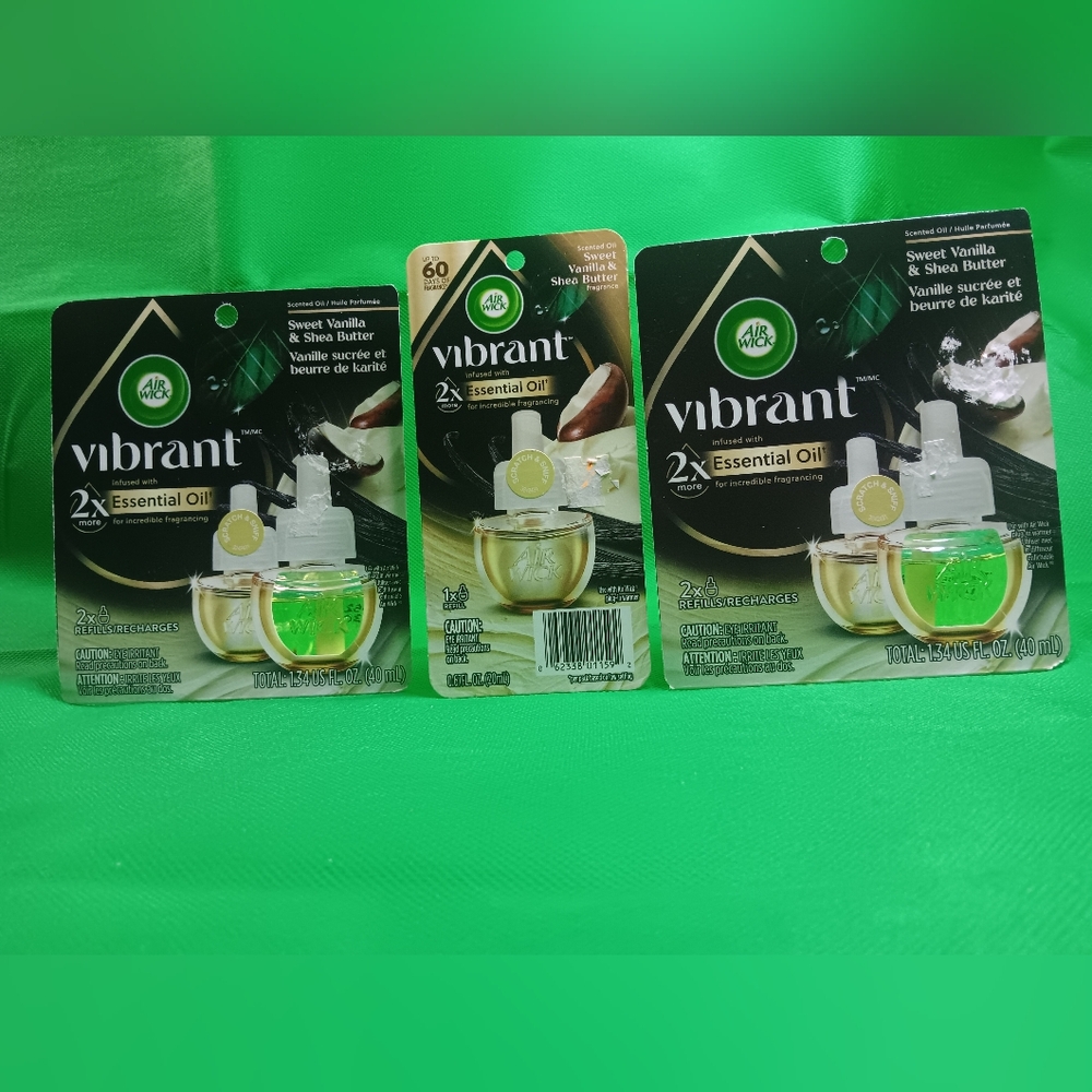 Air Wick Plug In Refills Sweet Vanilla Shea Butter 5 Bulbs NEW Bundles